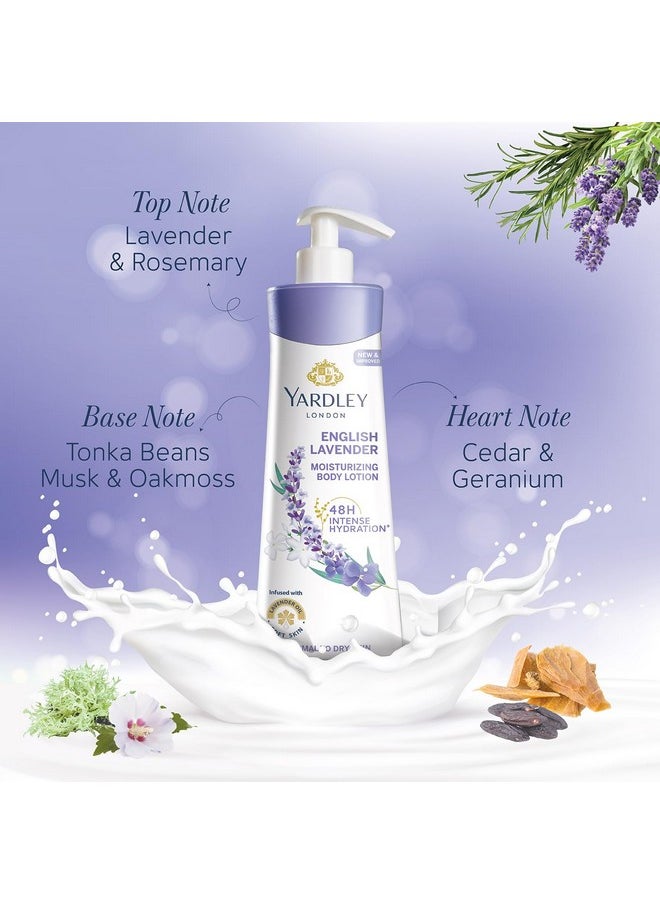 Yardley London English Lavender Moisturizing Body Lotion With Germ Shield| Infused With Lavender Oil| Daily Use Hand & Body Lotion With Natural Floral Extracts For Women| 400Ml  - Image 4