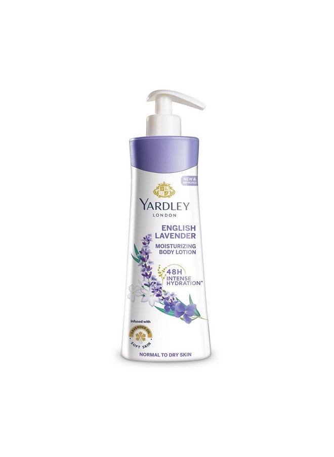 Yardley London English Lavender Moisturizing Body Lotion With Germ Shield| Infused With Lavender Oil| Daily Use Hand & Body Lotion With Natural Floral Extracts For Women| 400Ml  - Image 1