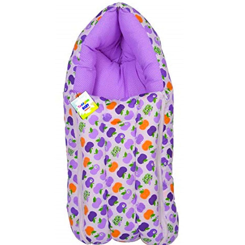 Toddylon Baby Carry Bags 3 in 1 Bed | Wrapper | Newborn Boys Girls | Wearable Blankets | Cotton (0-6 Months) Purple - Image 1