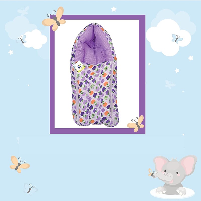 Toddylon Baby Carry Bags 3 in 1 Bed | Wrapper | Newborn Boys Girls | Wearable Blankets | Cotton (0-6 Months) Purple - Image 5