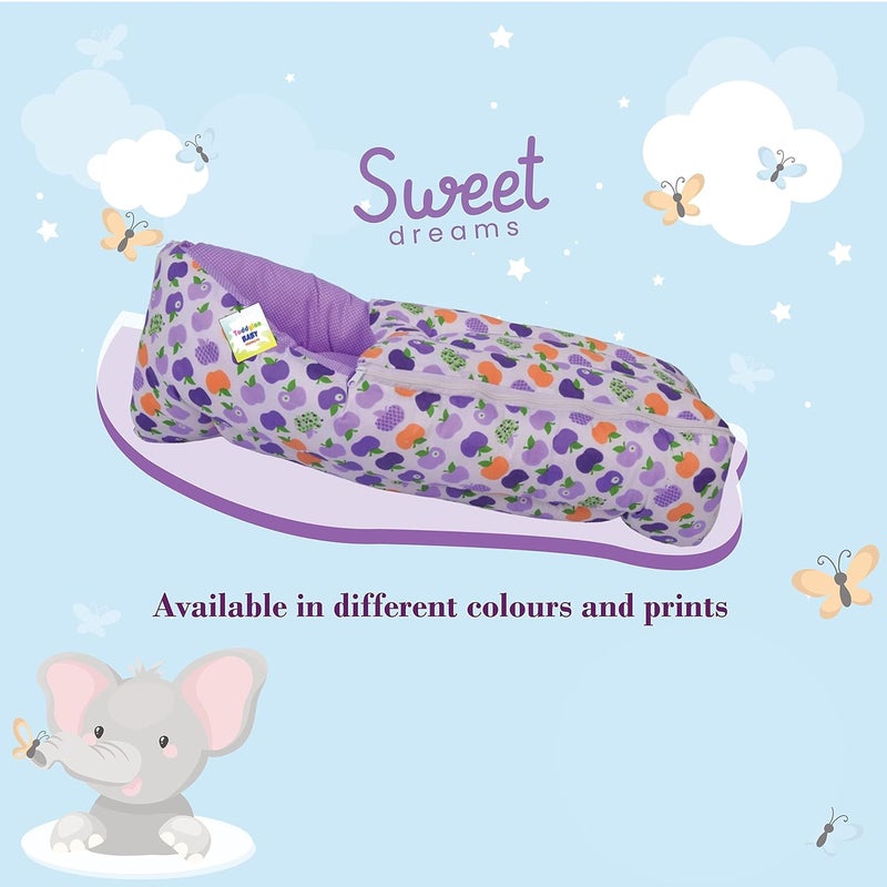 Toddylon Baby Carry Bags 3 in 1 Bed | Wrapper | Newborn Boys Girls | Wearable Blankets | Cotton (0-6 Months) Purple - Image 4