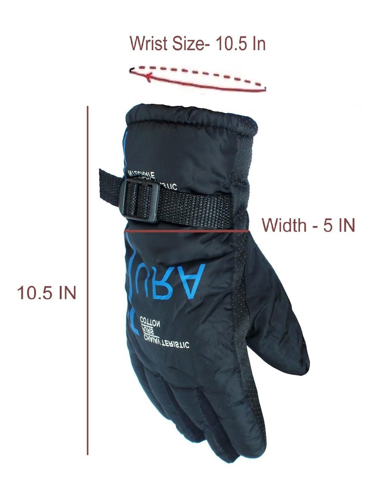 Alexvyan Anti Slip (Inside Fleece) Snow and Wind Proof Soft Warm Winter Gloves for Riding, Cycling, Byke, Bike, Motorcycle for Gents Men Boy (Blue) - Image 5