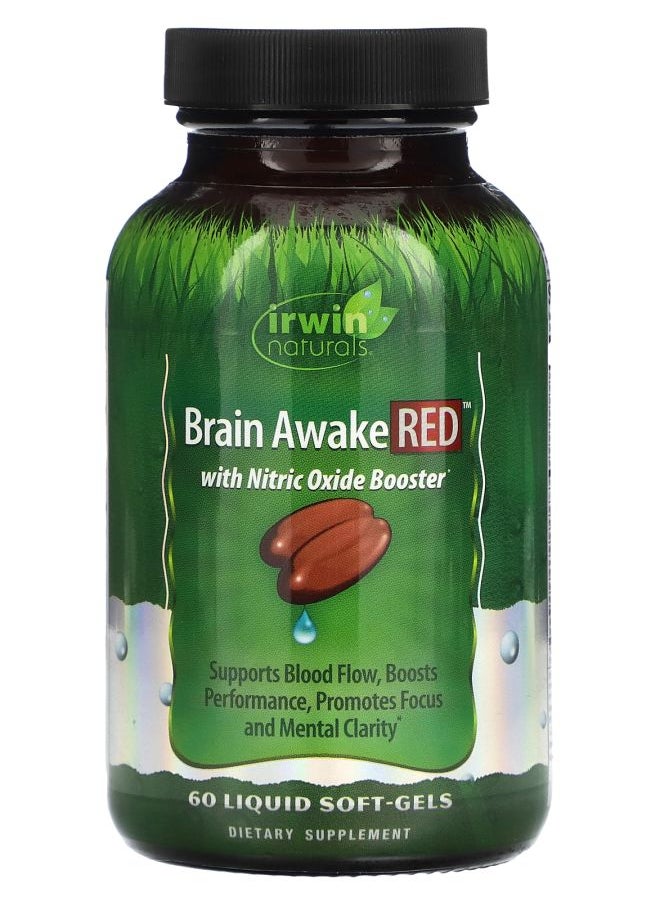 Irwin Naturals Brain Awake Red 60 Liquid Soft-Gels 