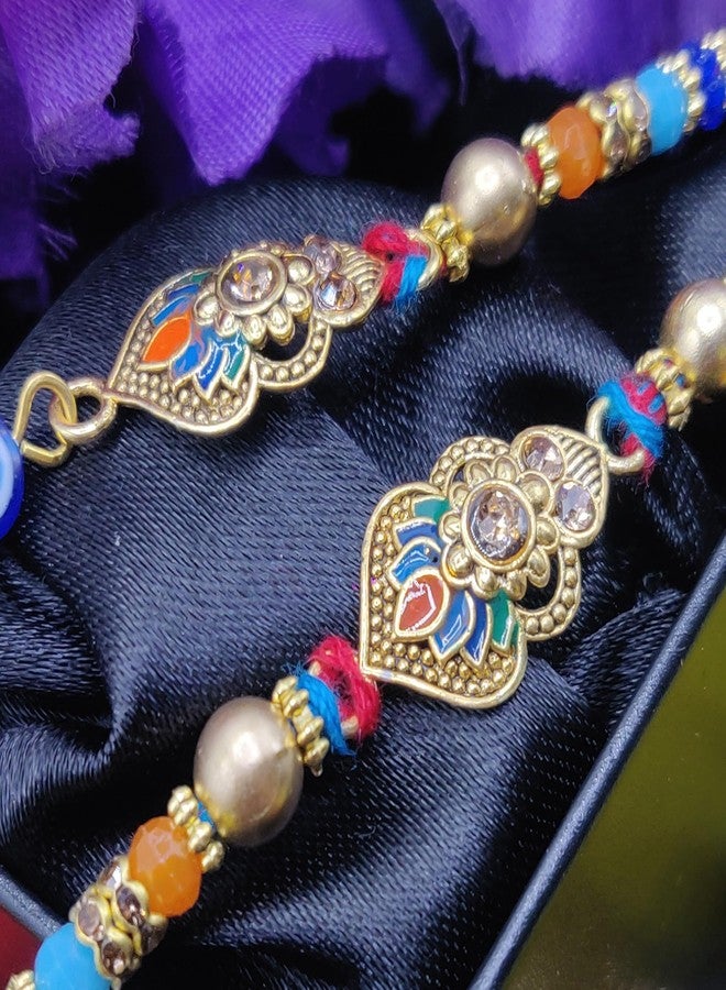 OAFISH Handicraft Storerom presents Traditional Designer Lumba Rakhi for Bhaiya/Bhabhi on Raksha Bandhan gifting - Image 3