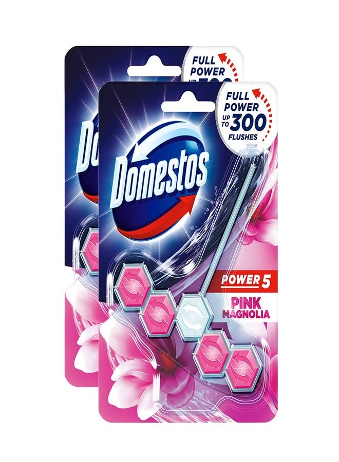 Domestos Power 5 Toilet Blocks 55g Pack of 2 Pink - Image 1