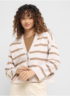 ONLY Stripes Button Down Cardigan  - Image 1