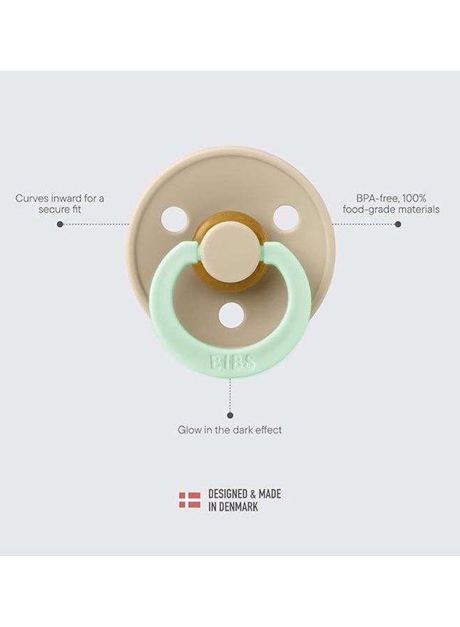 BIBS Colour Anatomical Pacifier 2-Pack Size 1 Latex – Blush GLOW / Vanilla GLOW (0-6 Months) - Image 4