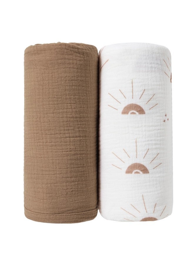 JELLYMONI Muslin Swaddle Blankets for Unisex, 2 Pack Newborn Receiving Blanket, Large 47 x 47 inches Soft Breathable Muslin Baby Blanket for Newborn Boys & Girl - Image 1