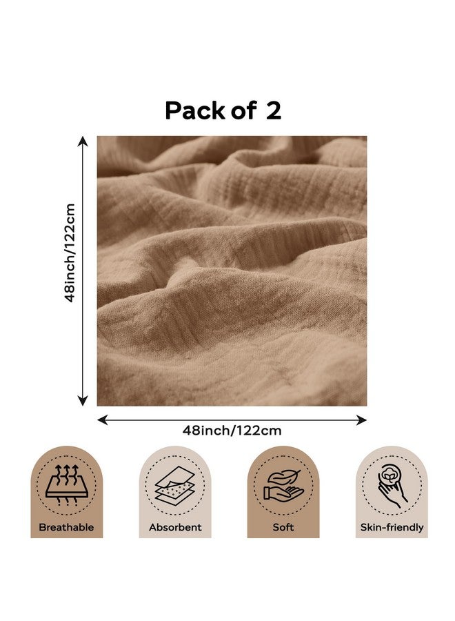 JELLYMONI Muslin Swaddle Blankets for Unisex, 2 Pack Newborn Receiving Blanket, Large 47 x 47 inches Soft Breathable Muslin Baby Blanket for Newborn Boys & Girl - Image 3