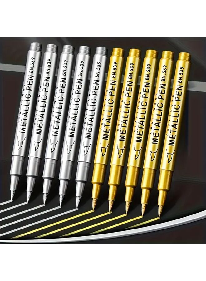Metallic Marker Pens 50 Count Fine Tip Silvery Gray Waterproof - Image 1