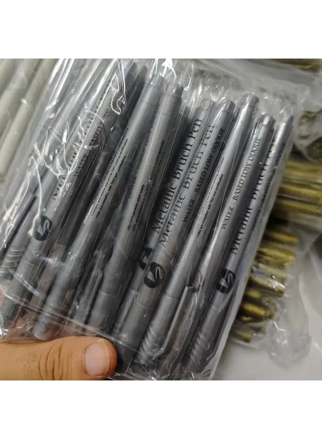 Metallic Marker Pens 50 Count Fine Tip Silvery Gray Waterproof - Image 5
