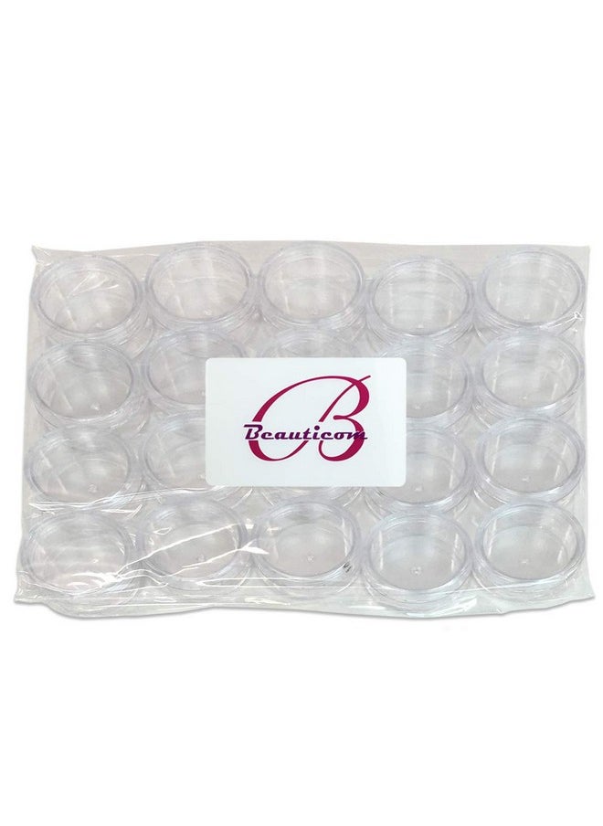 Pana - Beauticom 10g/10ml (0.35 Fl Oz) Round Clear Jars with Round Top Lids for Creams, Lotions, Make Up, Powders, Glitters, and more... (Color: Clear Lid, Quantity: 40 Pieces) - Image 1