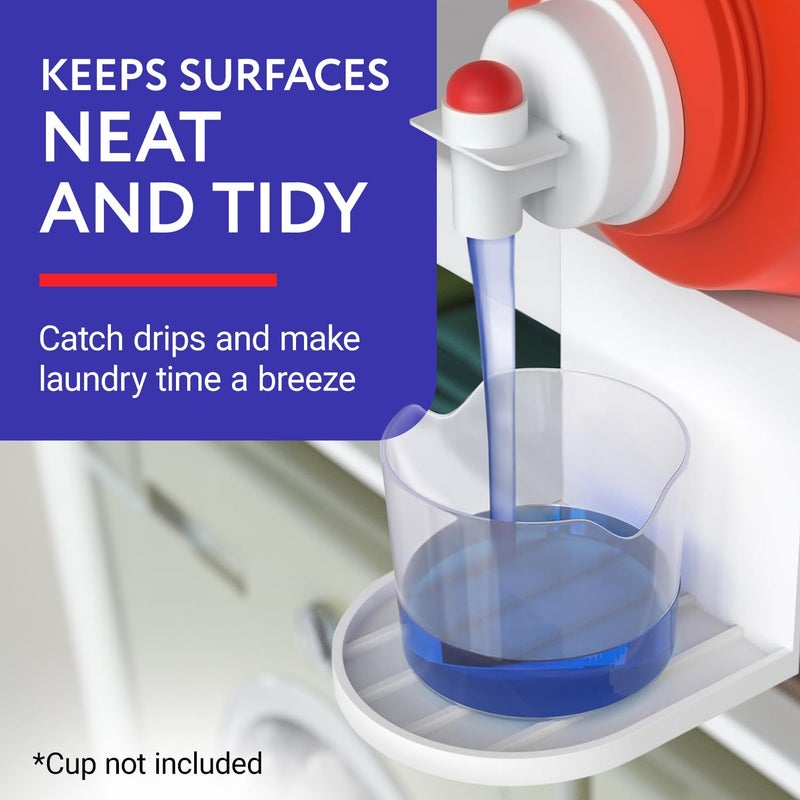 IMPRESA Laundry Detergent Drip Catcher [2 Pack] - Sturdy Detergent Cup Holder, Slides Under Tub - Hassle-Free Spill Prevention Solution - Keeps Room Tidy - Must-Have Laundry Room Accessories - Image 2