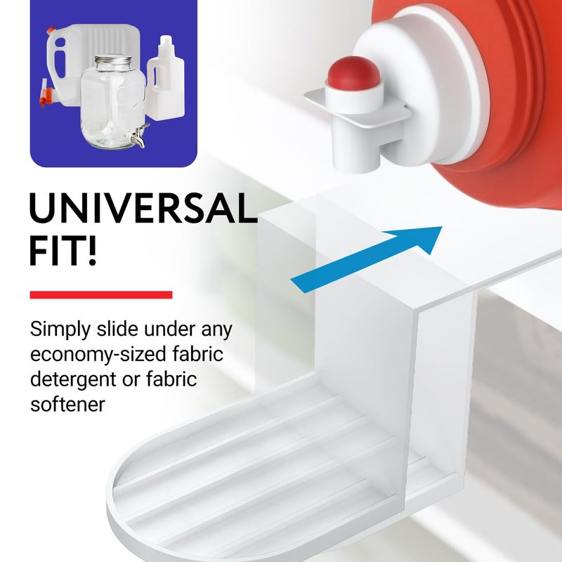 IMPRESA Laundry Detergent Drip Catcher [2 Pack] - Sturdy Detergent Cup Holder, Slides Under Tub - Hassle-Free Spill Prevention Solution - Keeps Room Tidy - Must-Have Laundry Room Accessories - Image 4