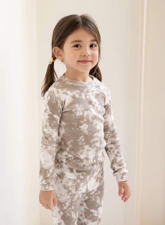 VAENAIT BABY 12M-12 Toddler Kids Boys Girls 100% Cotton Marbling Sung Fit Sleepwear Pajamas 2pcs Pjs Set, B02-beige, 4-5 years - Image 2