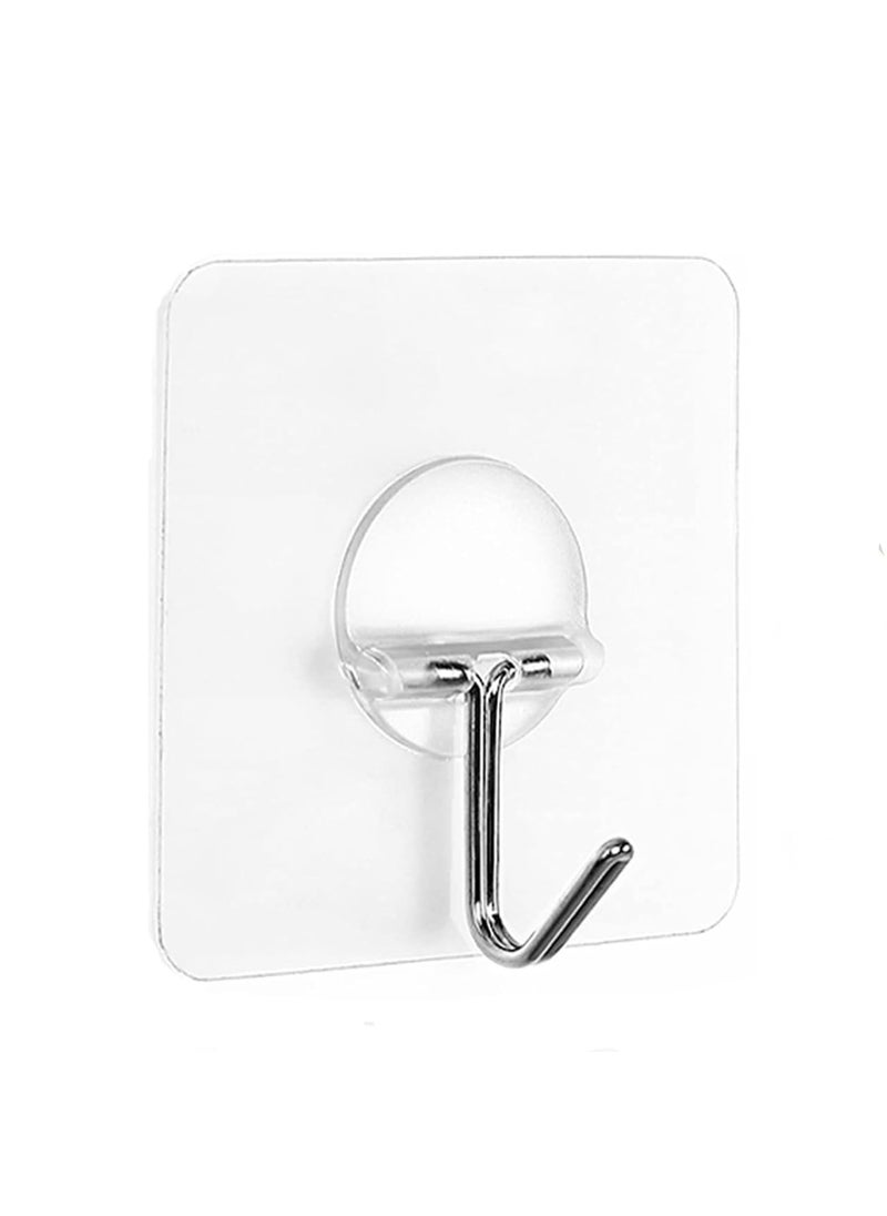 SHOPPOFOBIX SHOPPOFOBIX Adhesive Hooks 132LBMax Heavy Duty Self Adhesive Hooks Transparent Waterproof and Oilproof Wall Hooks for Kitchen Bathroom Shower Door Outdoor Transparent Round 10  - Image 1