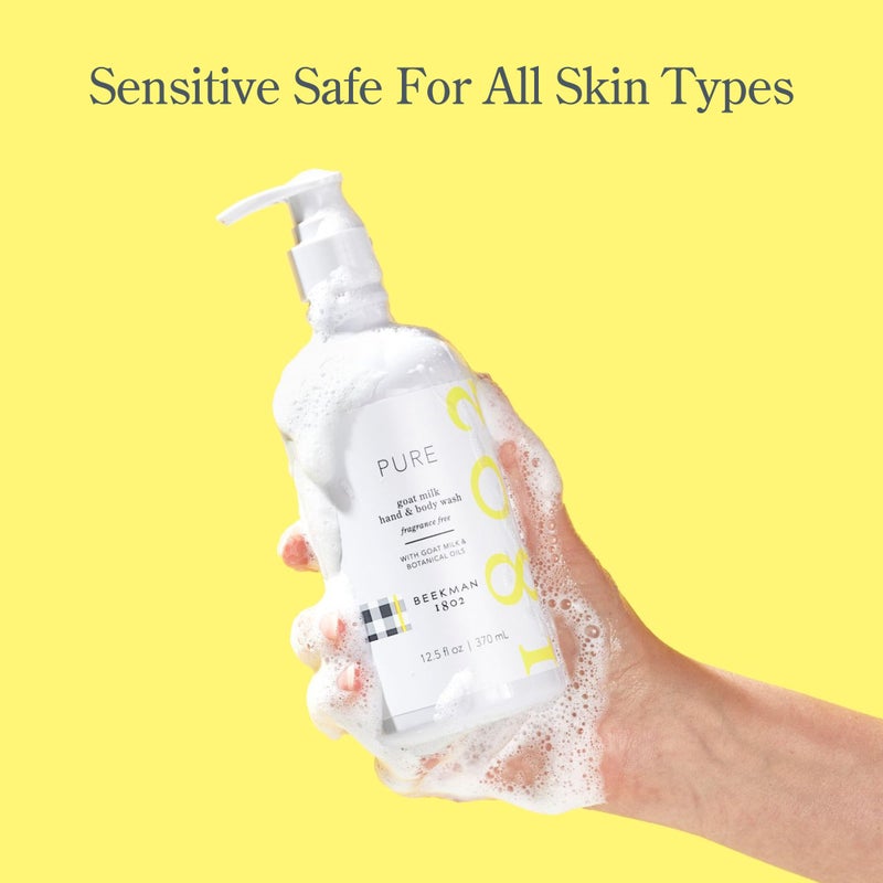Beekman 1802 Goat Milk Hand Wash â€“ Pure â€“ Fragrance Free â€“ 12.5 fl oz â€“ Moisturizing & Gentle â€“ Good for Sensitive Skin â€“ Cruelty Free â€“ Ready for Use, Pump Inserted - Image 4