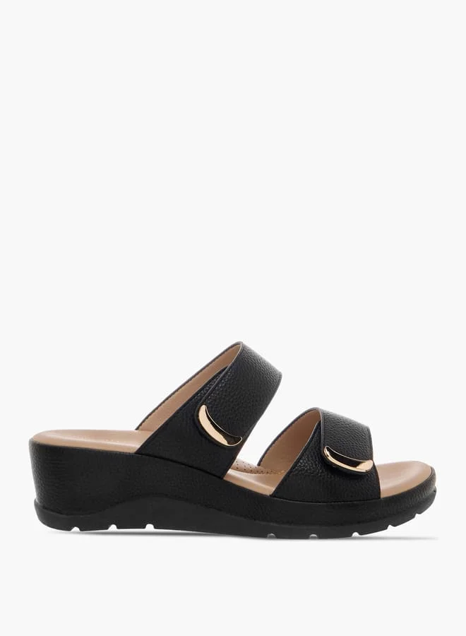 Women Monogram Print Slip-On Comfort Sandals