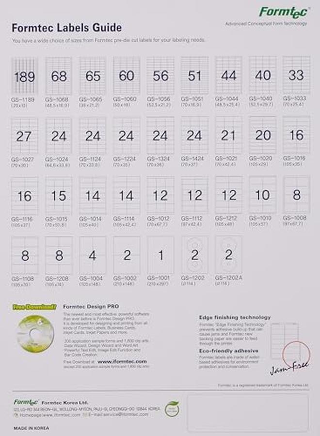 فورمتيك ملصق 1600 105X37 مم Bx=100Sht قدم Gs 1116 - Image 2