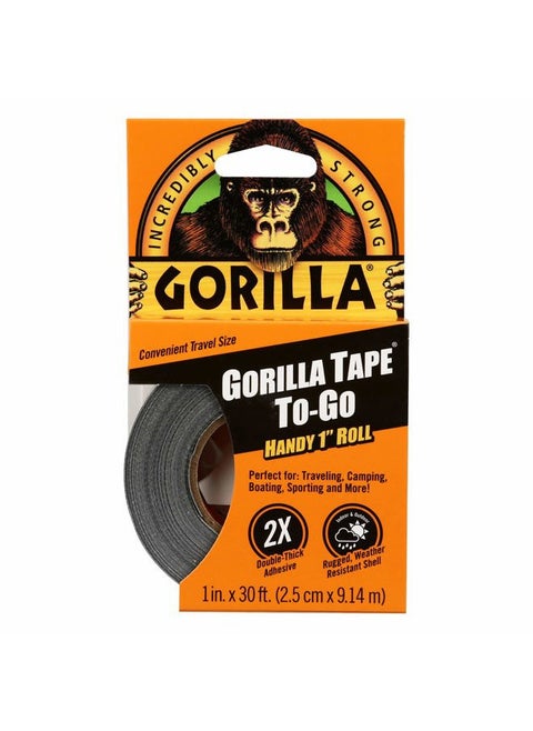Tape, Mini Duct Tape To-Go, 1" x 10 yd Travel Size, Black, (Pack of 1)