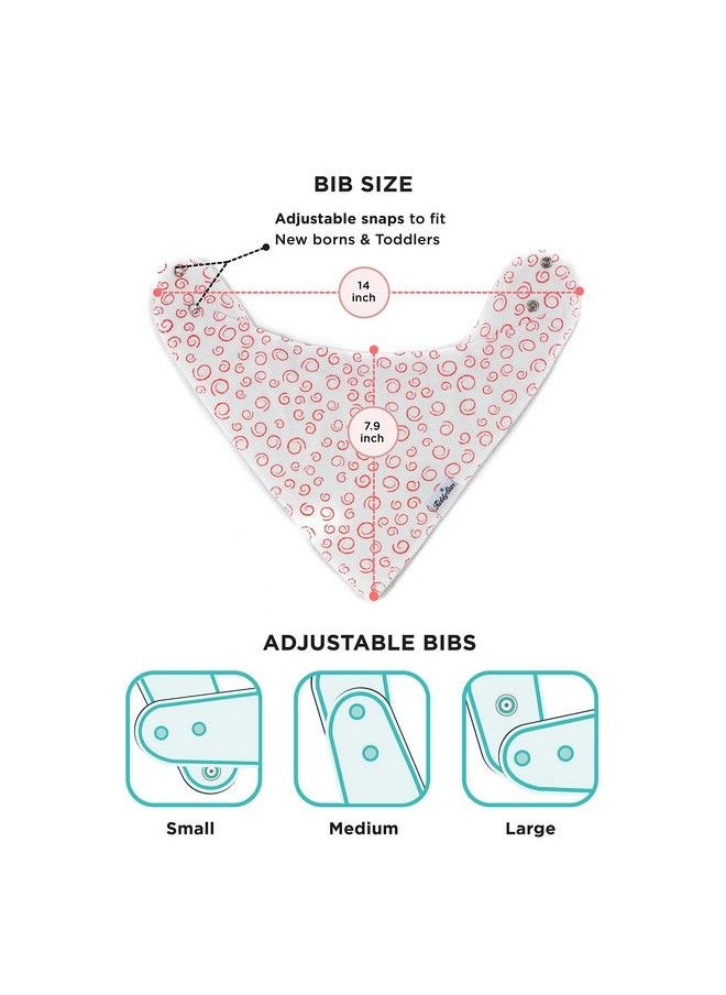 KiddyStar Baby Bandana Drool Bibs For Girls 8 Pack Bib Set With Snaps For Drooling Teething And Feeding Soft And Absorbent Baby Shower Item For Newborn Babies  - Image 4
