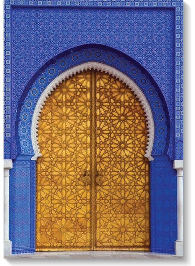 RYN لوحة جدارية على شكل باب ذهبي متعدد الألوان 40×60 سم - Image 2