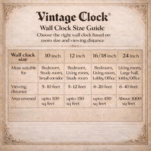 Vintage Clock Handcrafted Brass Inlay Wooden Clock / 1 Year Warranty / Roman Numerals (Vc-1711-12-R), Analog - Image 5