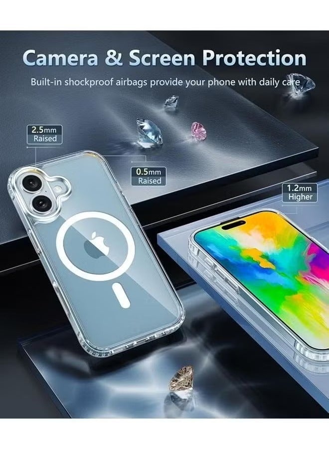 Raxoom MagSafe Compatible Clear Case for iPhone 16 with Shockproof Protection, Anti-Yellow & Anti-Scratch Design, Ultra-Slim Lightweight Build, and Wireless Charging Support - Image 2