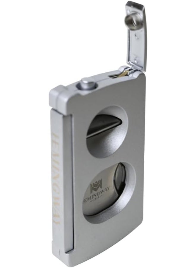 Hemingway Premium Dual Blade Cigar Cutter – Stainless Steel Guillotine Cutter with Round & V Cut - Image 2