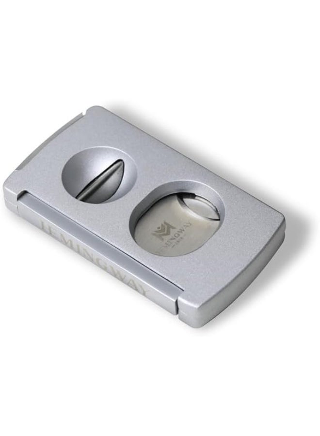 Hemingway Premium Dual Blade Cigar Cutter – Stainless Steel Guillotine Cutter with Round & V Cut - Image 3