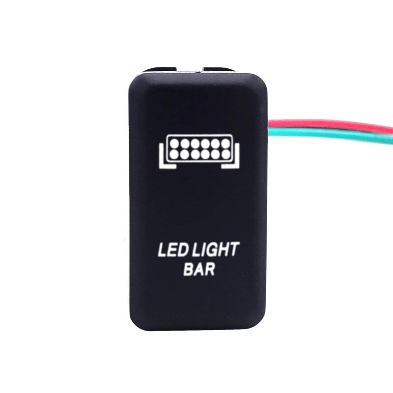 WeiSen شريط ضوء LED رمز زر الضغط مع إضاءة خلفية بيضاء مفتاح تشغيل-إيقاف مع مجموعة أسلاك موصل متوافقة مع تويوتا تاكوما وتندرا 4رانر وغيرها - Image 4