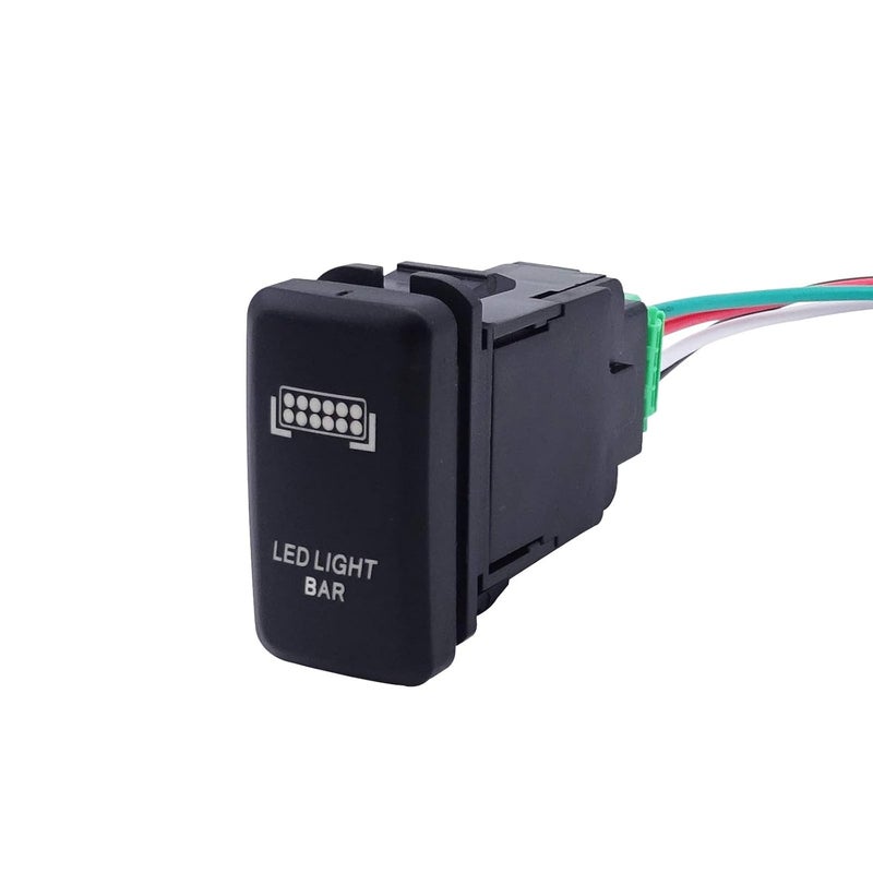 WeiSen شريط ضوء LED رمز زر الضغط مع إضاءة خلفية بيضاء مفتاح تشغيل-إيقاف مع مجموعة أسلاك موصل متوافقة مع تويوتا تاكوما وتندرا 4رانر وغيرها - Image 5