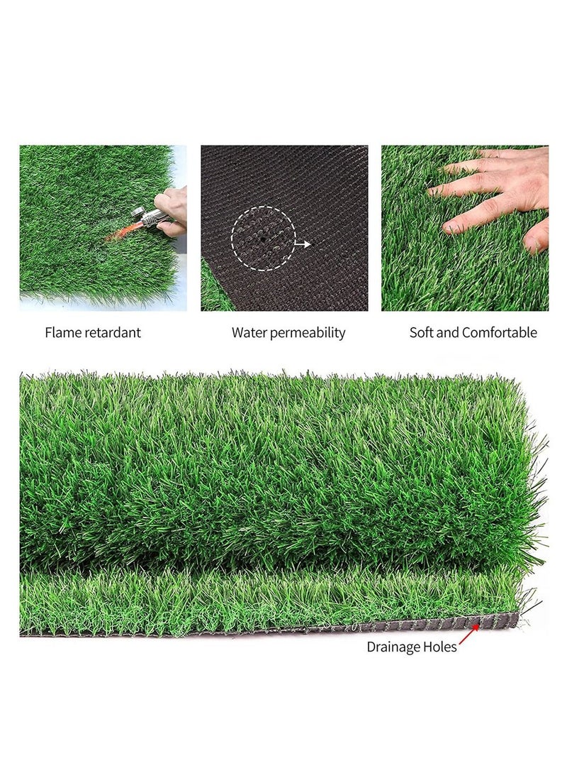 LINGWEI Artificial Grass Carpet Green Mat For Home Outdoor Front Backyards Garden Decoration High Density Natural Realistic Looking Garden Turf 2x3m  - Image 3
