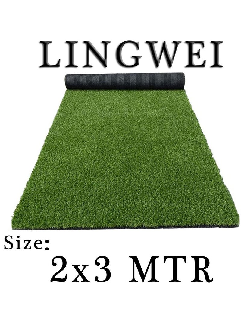 LINGWEI Artificial Grass Carpet Green Mat For Home Outdoor Front Backyards Garden Decoration High Density Natural Realistic Looking Garden Turf 2x3m  - Image 5