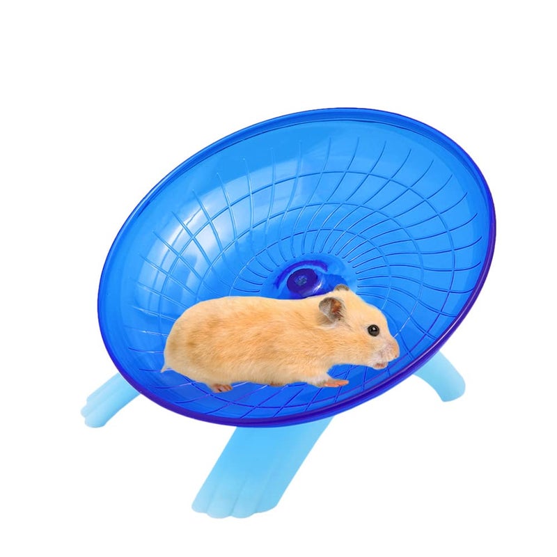 Litewoo Hamster Wheel Flying Saucer Exercise Toys, Silence Quite Spinner, for Gerbil Rat Mouse Mice Dwarf Hamster and Other Small Animalï¼ˆBlueï¼‰