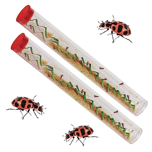 Insect Lore Two Tubes of Live Ladybug Larvae - Raise 20-25 Pink Spotted Ladybugs - Life Science and STEM Education - Habitat Refill - Image 1