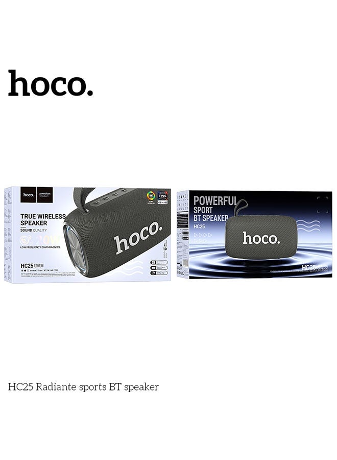 hoco. Wireless speaker “HC25 Radiant” portable loudspeaker(Grey) - Image 4