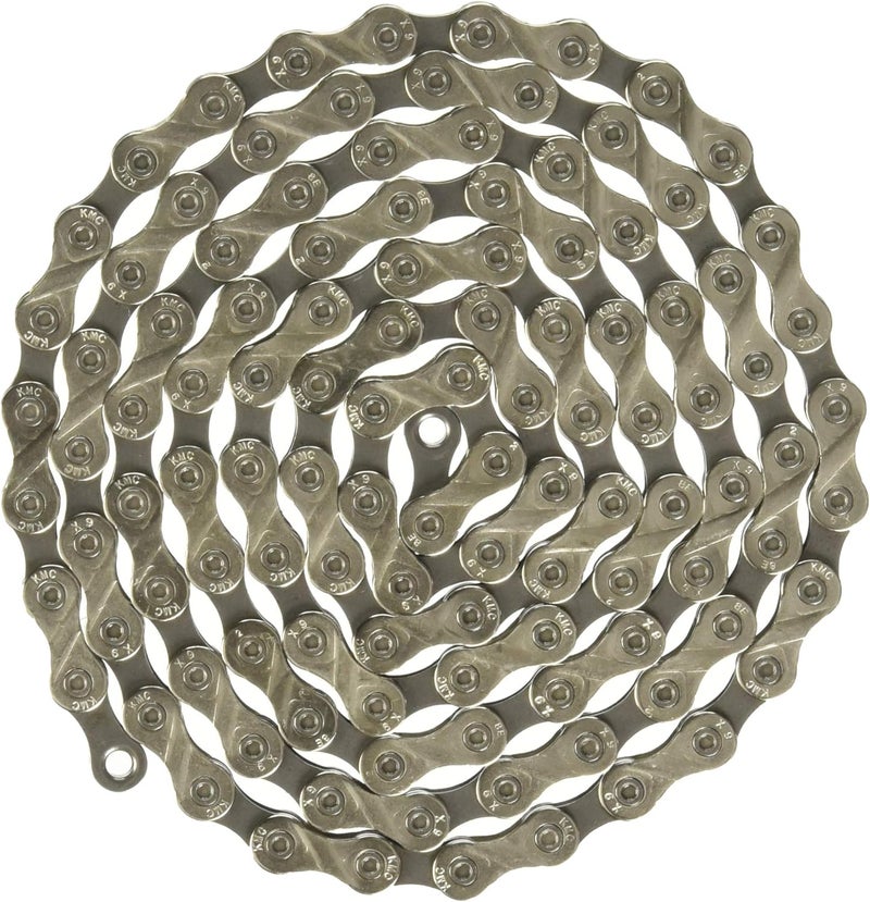 KMC KMC023 X9.93 9-Speed Bicycle Chain - 1/2 x 11/128-Inch, 116 Links, Silver/Black - Image 1