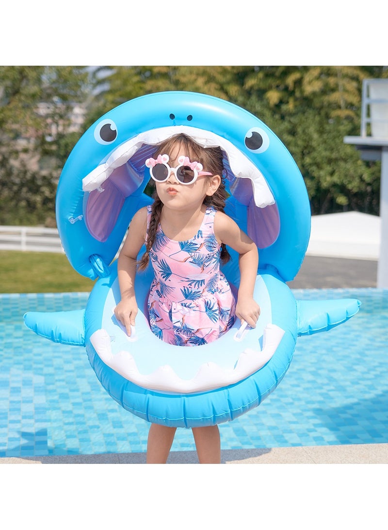 VUCATIN Baby Pool Float with Canopy Inflatable Baby Swimming Ring with Sunshade Infant Swim Pool Boat for Outdoor Activity Summer Water Toys for Kids Toddlers Girls Boys (Blue) - Image 5