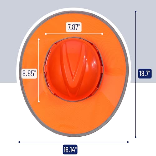 UNCO- Hard Hat Sun Shield, Orange, Full & Standard Brim Mesh Sunshade High Visibility Reflective, Hard Hat Sun Shade, Hard Hat Accessories, Hard Hat Visor, Hard Hat Shade, Hard Hat Neck Shade - Image 2