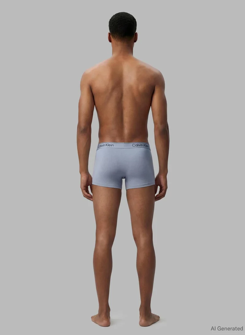 CALVIN KLEIN Turbulence/Breezy Blue /Soft Mauve 3 Pack Trunks - Icon Cotton Stretch for Men | Best Price UAE