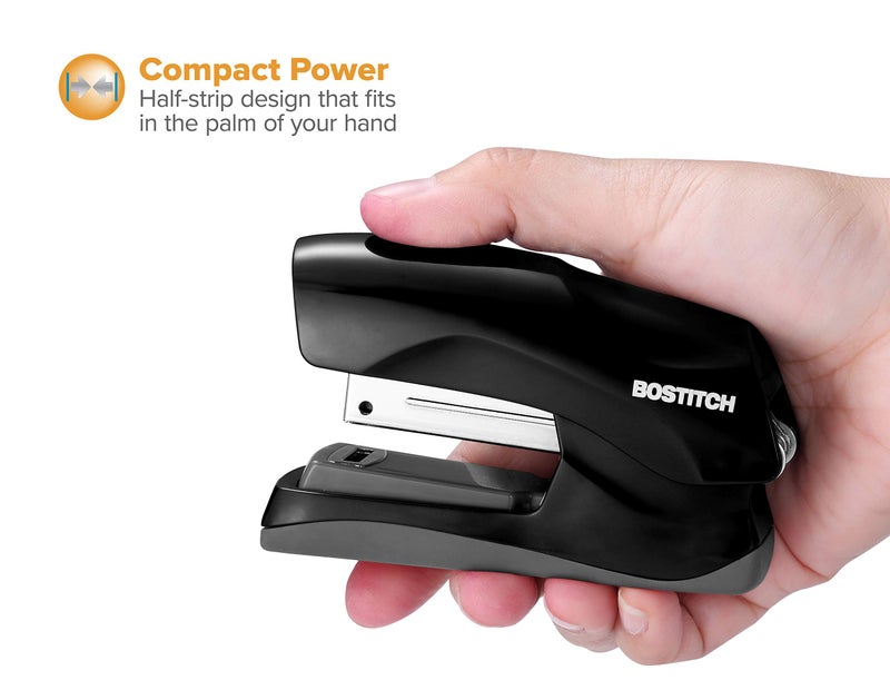 Bostitch Office Heavy Duty Stapler, 40 Sheet Capacity, No Jam, Half Strip, Fits into the Palm of Your Hand, For Classroom, Office or Desk, Black, 3-Pack - Image 4
