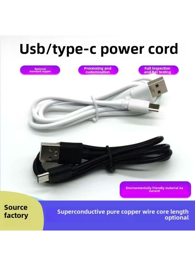 Type-c Charging Line Data Short Line 2A Power Toy Pure Copper Bluetooth Headset Small Fan With Machine Line Customization-Color:2a White — 0.2m  - Image 2