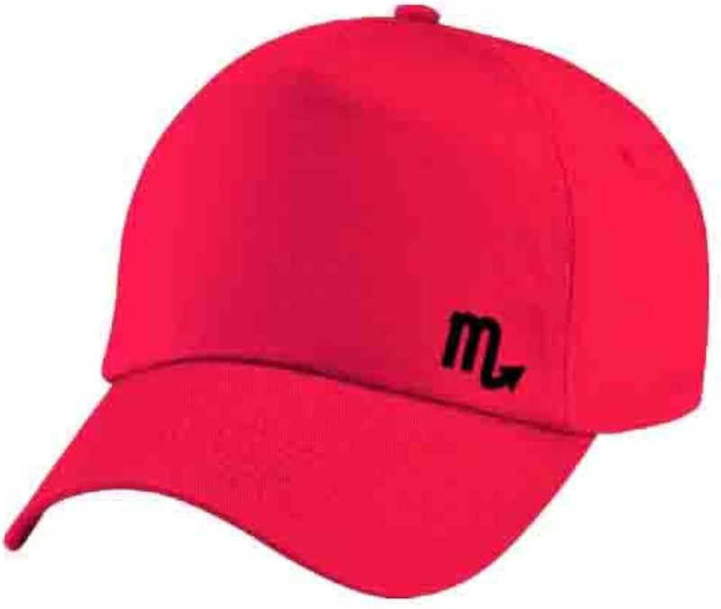 Red Cap with Scorpio zodiac Black Color Logo