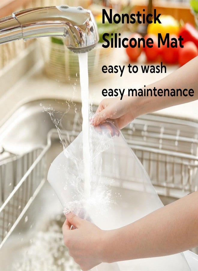 Tlence 2 Pack Extra Large Silicone Mats, 36" x 24" Thick Heat Resistant Mat, Clear Countertop Protector Cover, Kitchen Non-Slip Silicone Sheet, Multipurpose Place Mats for Dining Table, Translucent - Image 4