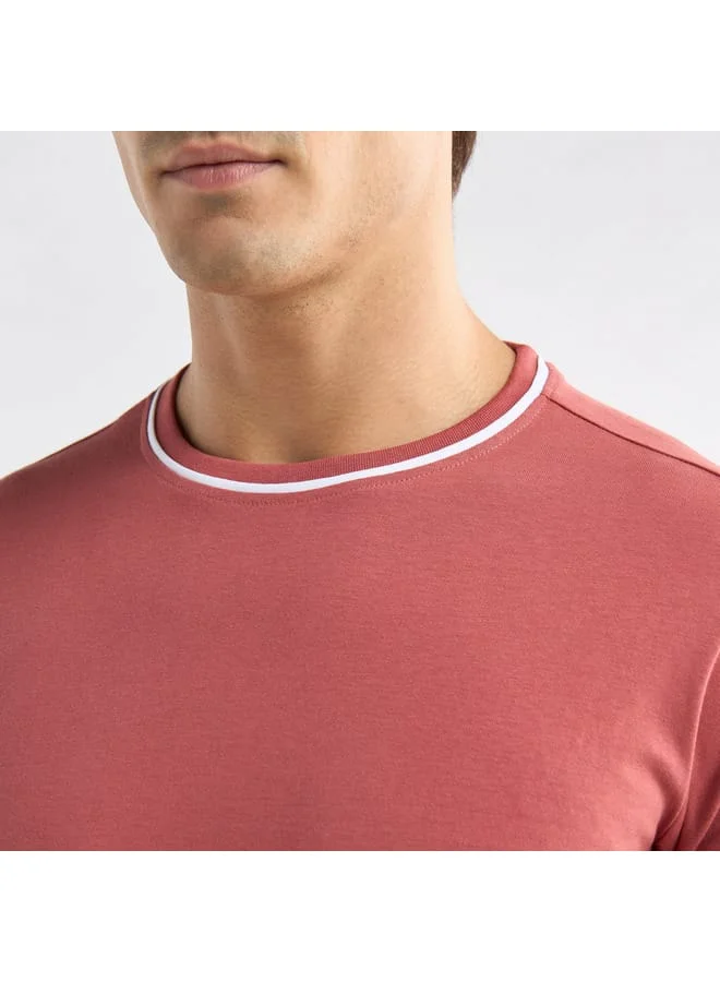 Splash FAV Solid T-shirt with Round Neck and Short Sleeves