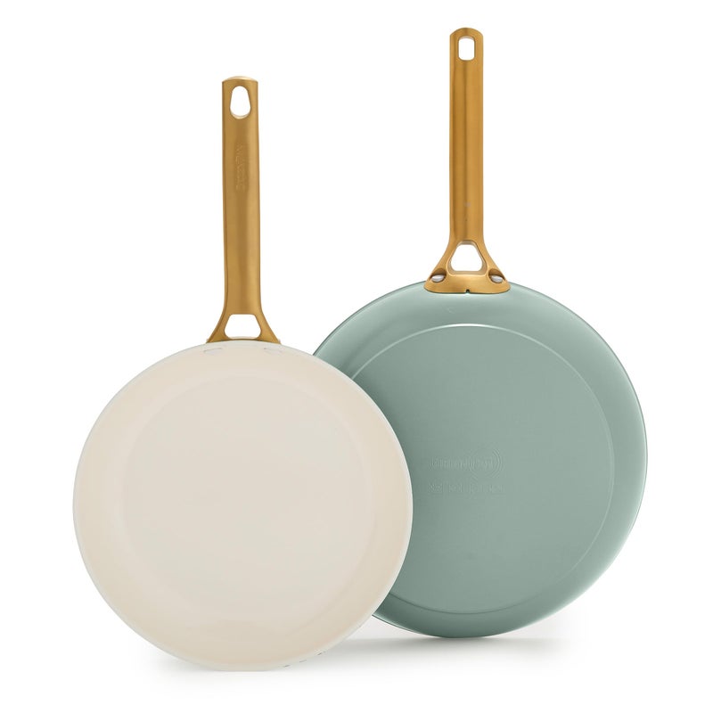 GreenPan Nonstick Reserve Pro 10 12 Frying Pan Set NSF Certified Ceramic Hard Anodized PFASFree Skillets Stainless Steel Handles Oven Dishwasher Safe Moss Green - Image 2