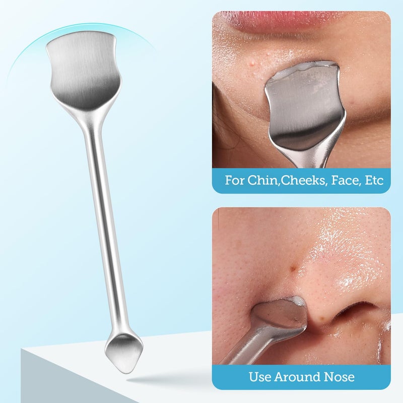 LitBear Pore Prep Tool, Blackhead Remover Pimple Popper Tool Kit, Stainless Steel Blackhead Extractions Tool for Acne, Whitehead Popping, Blemish, Comedone, Black - Image 3