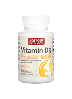 jarrow formulas Jarrow Formulas, Vitamin D3, Extra Strength, 25 mcg (1,000 IU), 100 Softgels  - Image 1