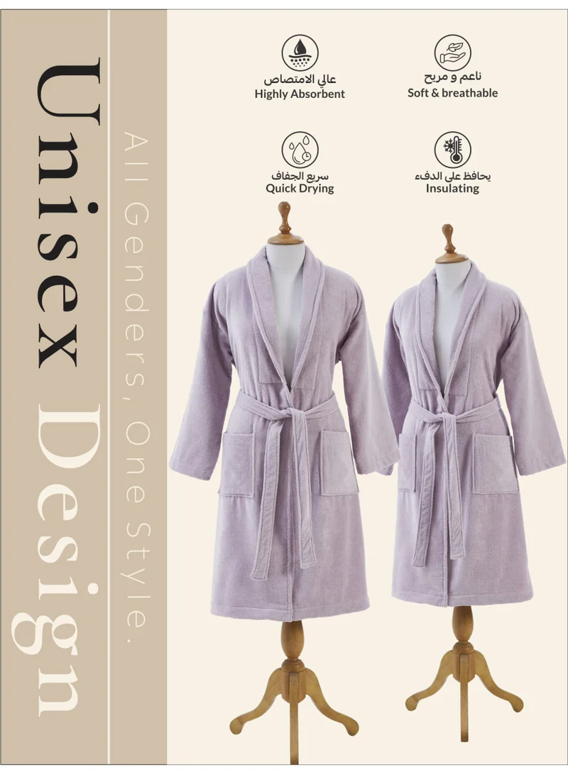 Donetella Unisex 100% Cotton Velour Bathrobe Large & Extra Large Size, 400 GSM, Luxurious & Absorbent, Soft Velvet Feel, Ankle-Length with Shawl Collar & Pockets